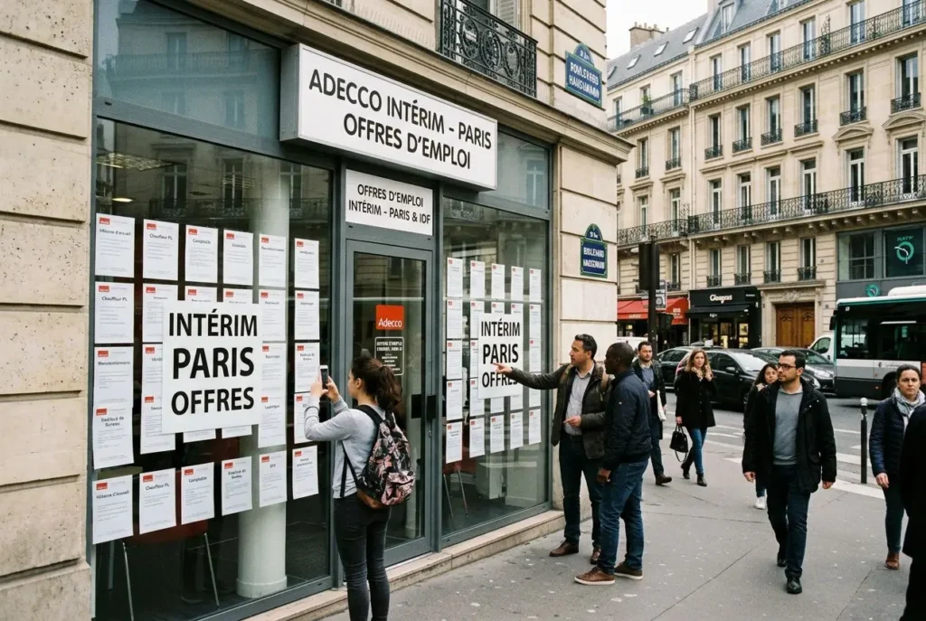 Tableau des offres d'intérim à Paris par secteur