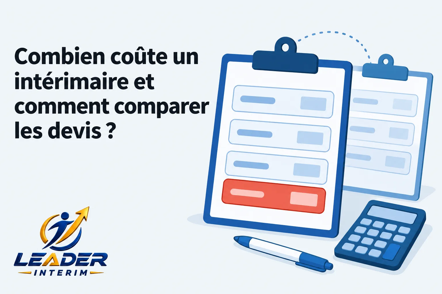 Deux formulaires sur des porte-documents sont accompagnés d’une calculatrice et d’un stylo.