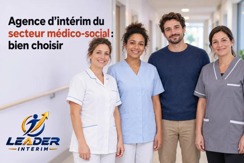 Quatre professionnels de santé posent ensemble dans un couloir.